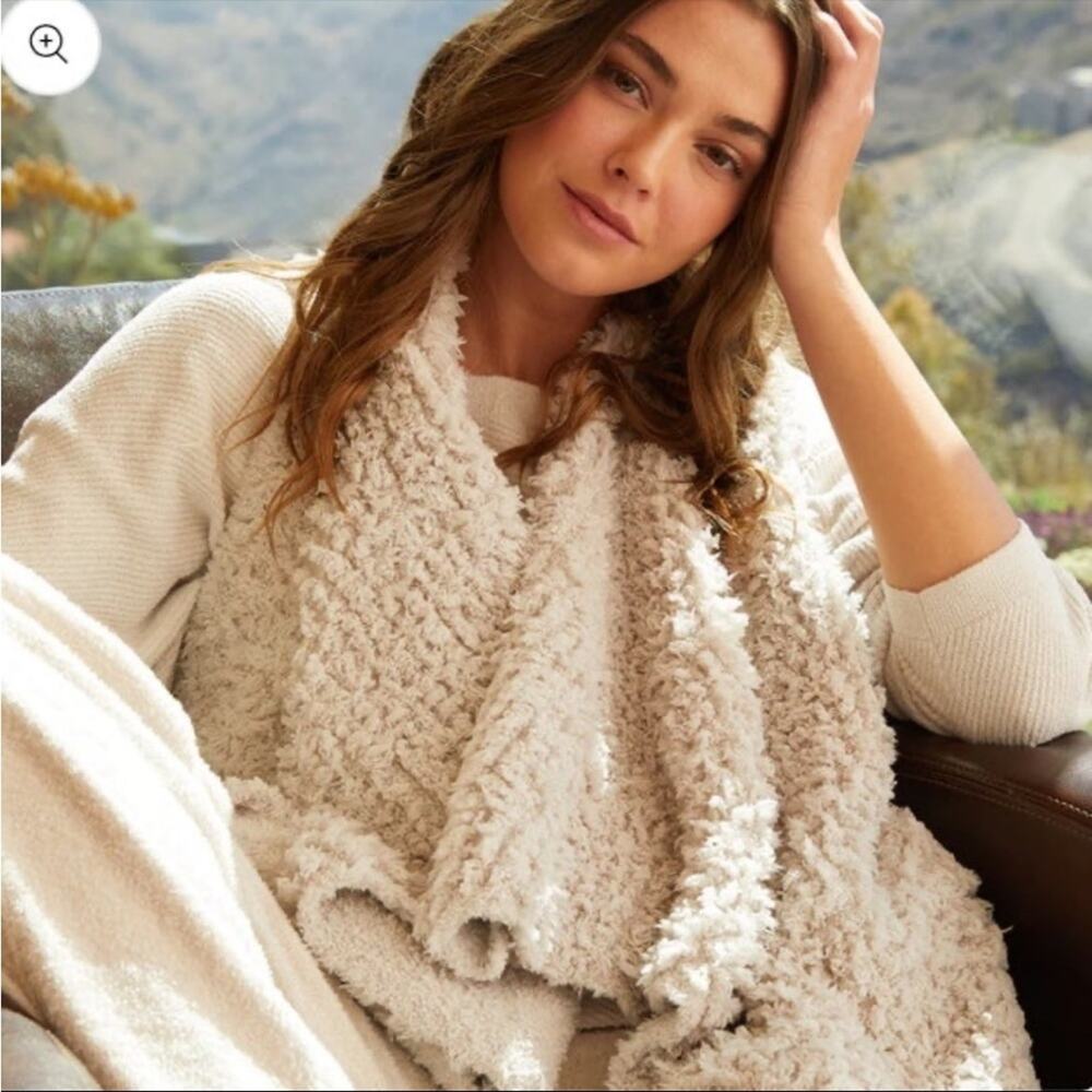 Barefoot Dreams Cozy Loop Fringe Cascading Lounge Boho Sherpa Vest Womens S
